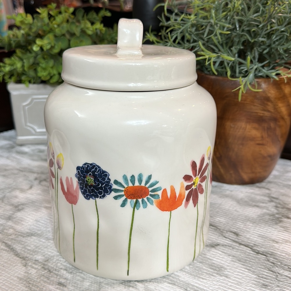 Rae Dunn Water Color Flower Canister - Picture 3 of 8